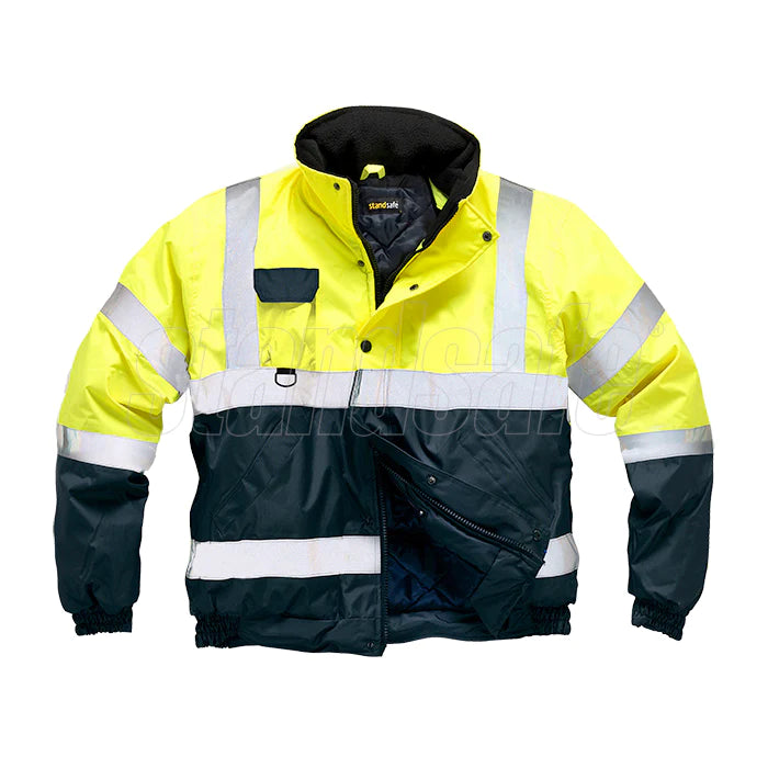 Hi Vis 2 Tone Bomber jacket- Yellow/Navy