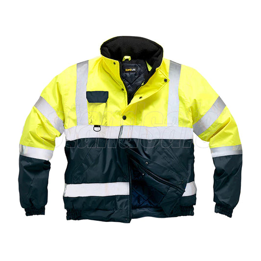 Hi Vis 2 Tone Bomber jacket- Yellow/Navy